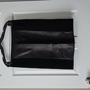 Narciso Rodriguez black leather paneled skirt size 46